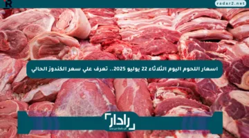 أسعار اللحوم اليوم الثلاثاء 22 يوليو 2025.. تعرف على سعر الكندوز الحالي